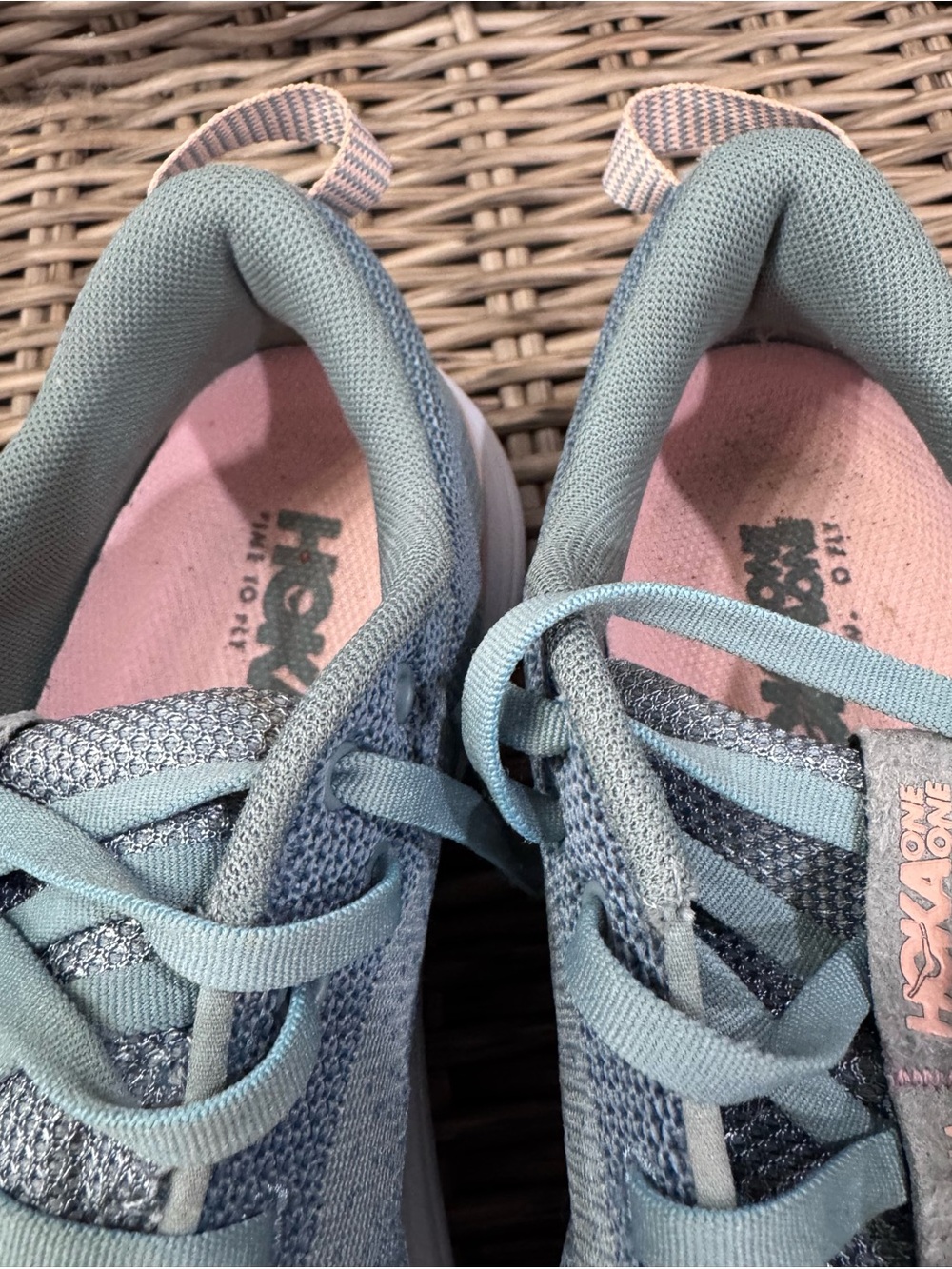 Hoka Hupana Flow Women's Blue Knit Sneakers with Pink Accents size 10.5 - Picture 5 of 7